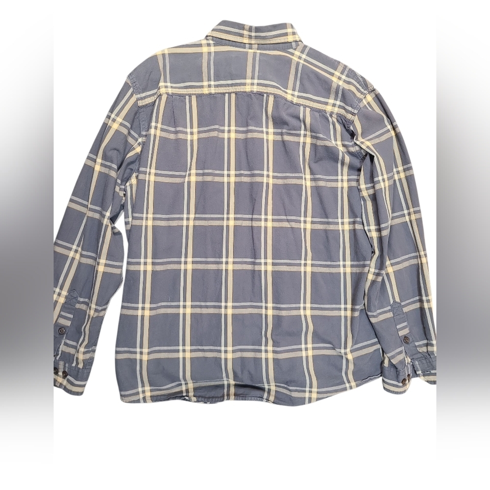 Carhartt Men's Casual Loose Fit Blue Plaid Shirt 100% Cotton Size Large - Picture 2 of 2